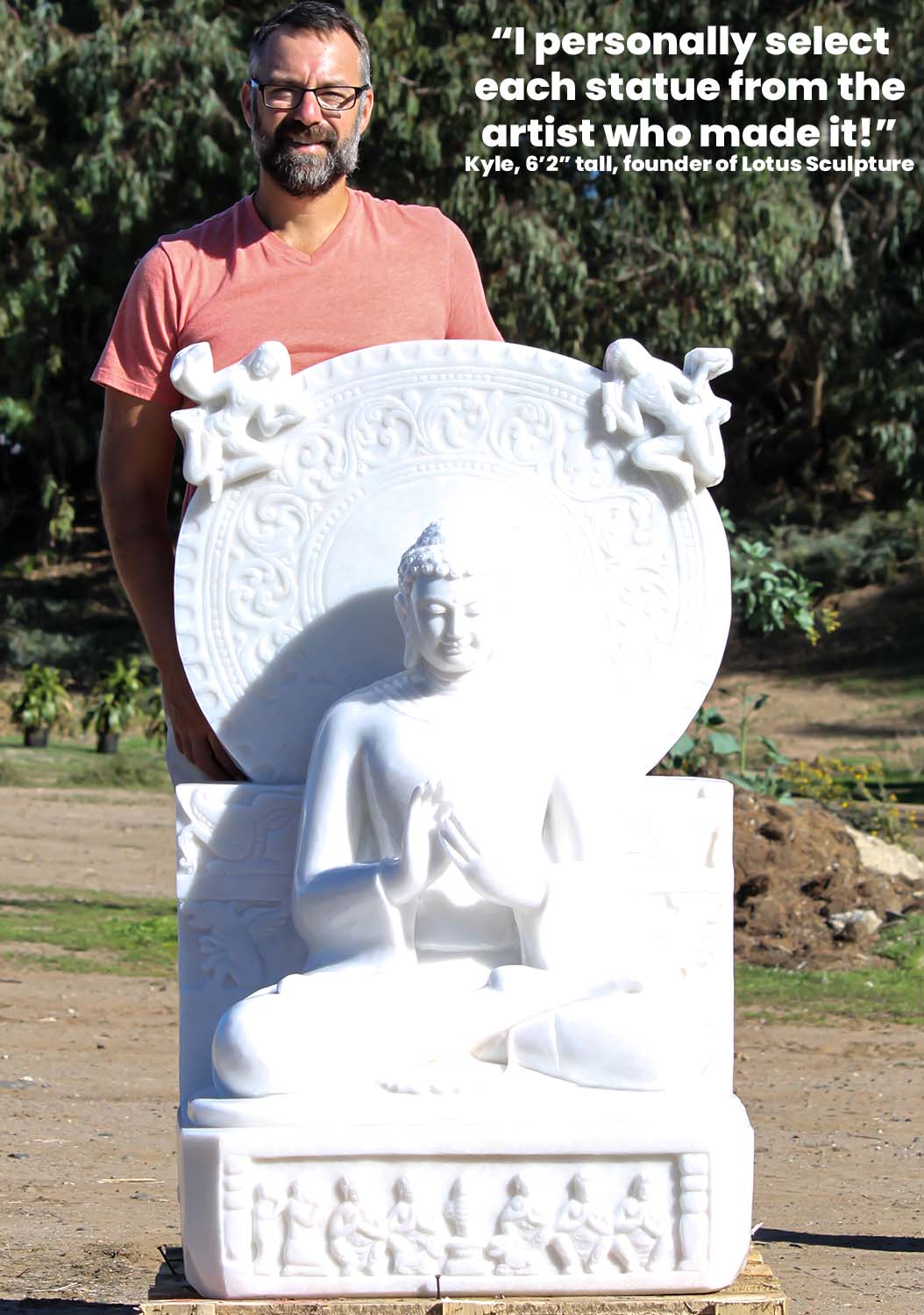 Dharmachakra Mudra Buddha Statue Buddha's 1st Sermon "Sermon in the Deer Park" 49.5"