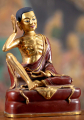 Gold Gilded Copper Lost Wax Seated Milarepa Tibetan Siddha Buddhist Disciple 7"