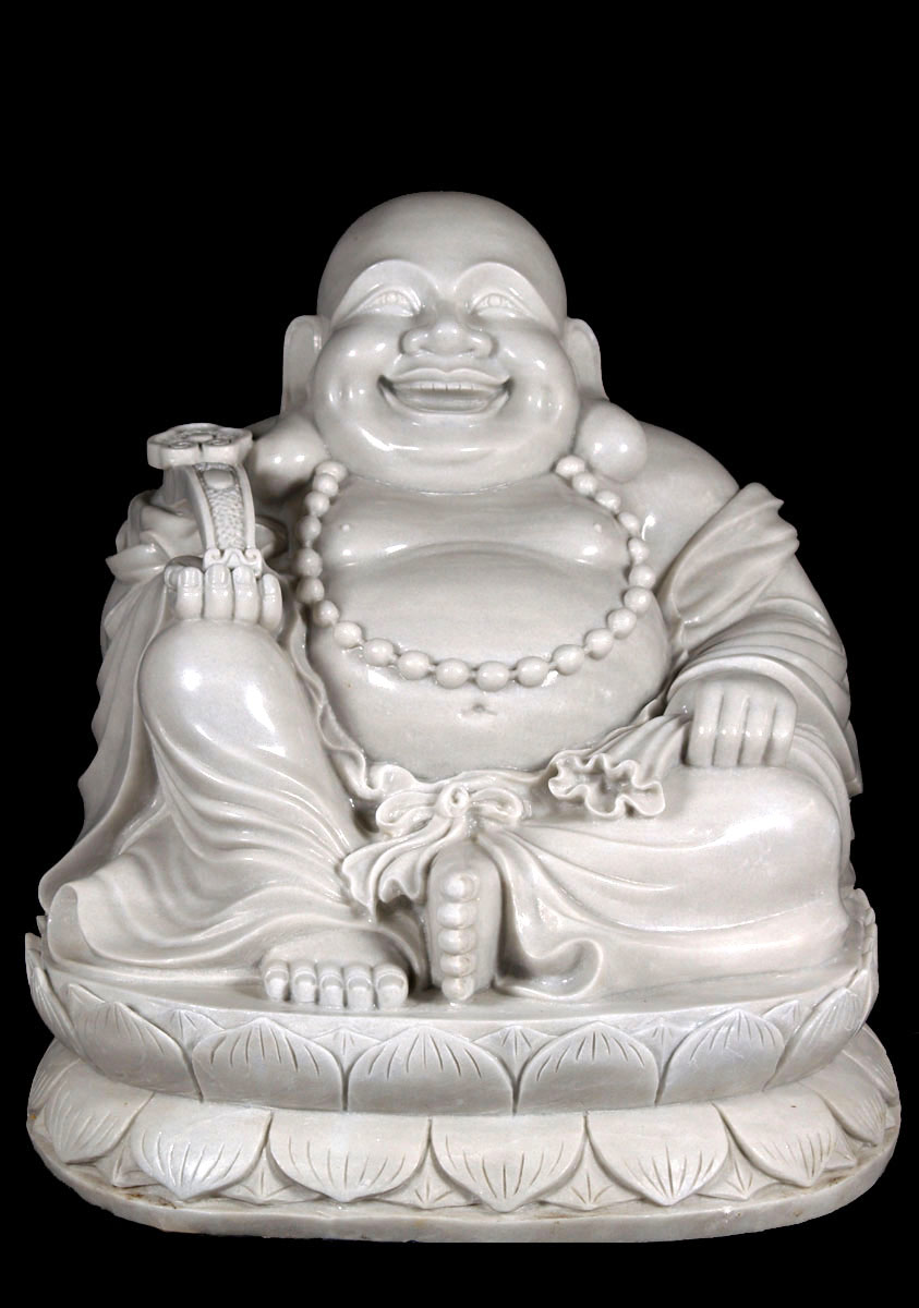 Fat Buddha Holding Wish Stick 36"