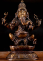 Small Brass Hindu God Ganesha Statue "The Remover of Obstacles" Perfect for Home Altar 8"