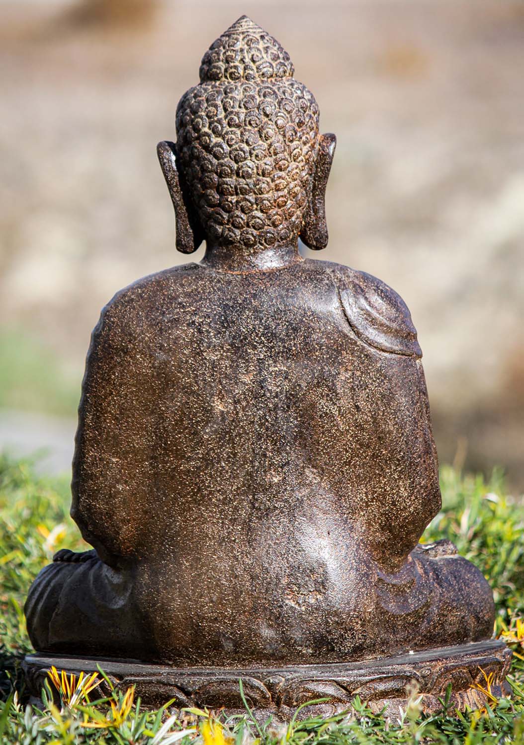 Stone Dyhana Mudra Garden Buddha Sculpture Holding Alms Bowl Perfect for Home Garden 22'