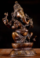 Small Brass Hindu God Ganesha Statue "The Remover of Obstacles" Perfect for Home Altar 8"