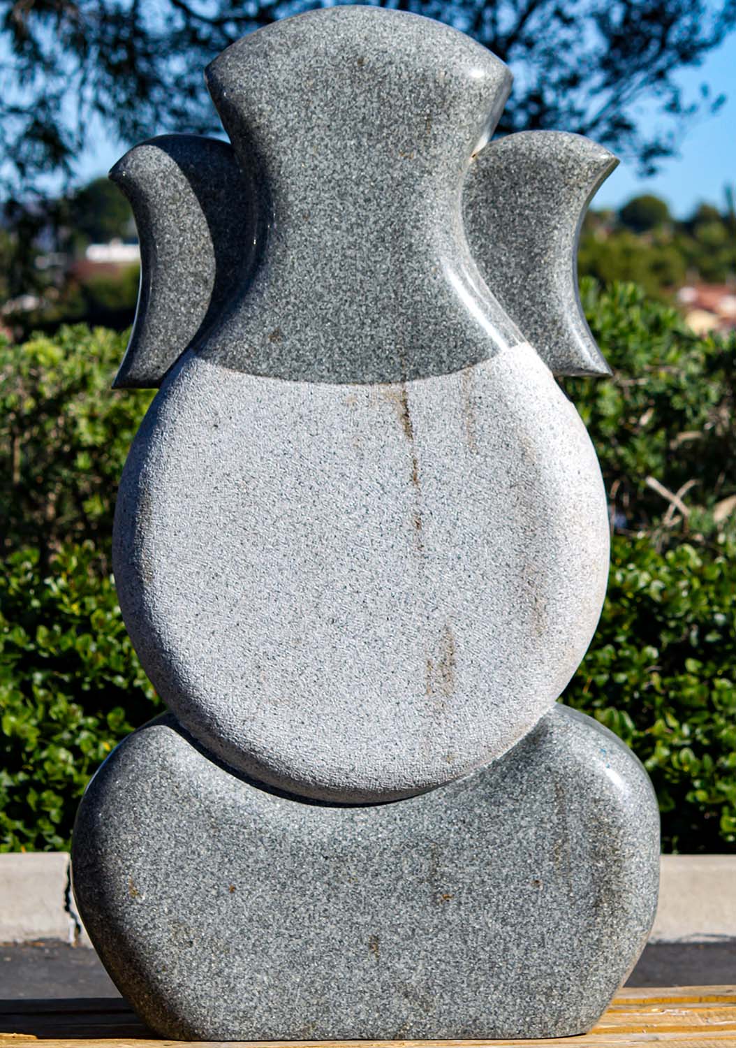 Large Grey Sadarahalli Granite Modern Stone Abstract Ganesha Carving 48"