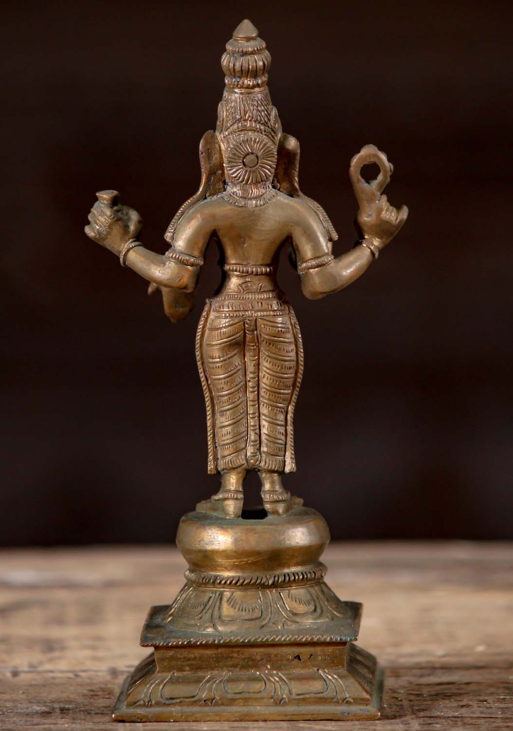 Small South Indian Panchaloha Bronze Statue of Murugan as Brahma Sastha 6.5"