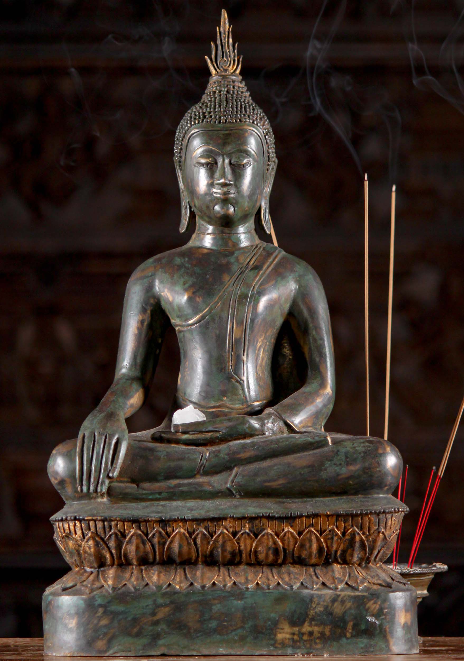 Details about   Buddha Statue Large Brass tibet Buddhism Thai Shakyamuni Antiuqe Finish 17" 