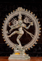 Brass Mystical Shiva as Lord of Dance, Nataraja Statue with Unique Triple Layered Arch 37"