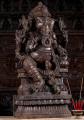 Wooden Seated Hand Carved Hindu God Ganesh Remover of Obstacles Perfect for Home Altar 36"