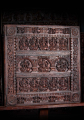 Large Square Wooden Hindu Wall Panel of Saraswati, Lakshmi, and 9 Ganesha 49.5"x49.5"