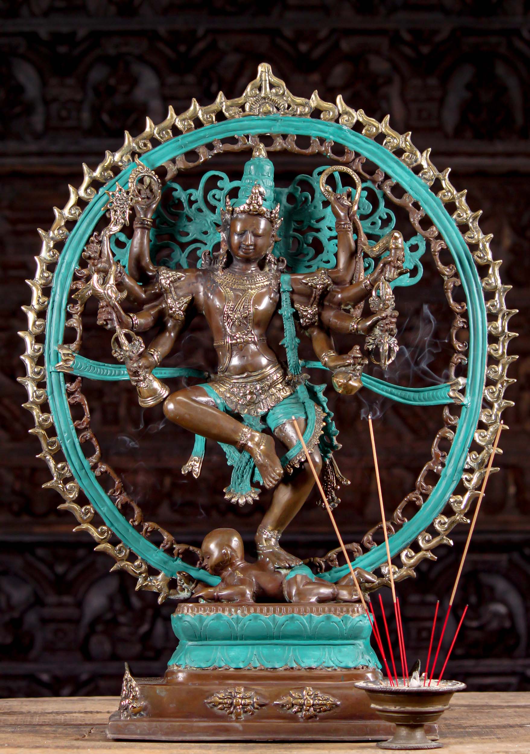 Ebros Hindu Shiva Nataraja Figurine Lord Of The Dance Cosmic Dancer Go–  Ebros Gift