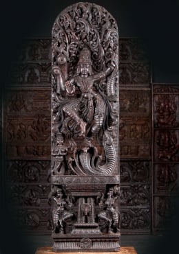 Hindu God Krishna Temple Wall Panel Sculpture Hand made 3D Statue panel Decor US 
