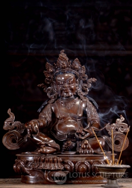 Copper Kubera Jambhala Chief of Demons of The Lower World Nepal Statue 16" Copper Kubera Jambhala Chief of Demons of The Lower World Nepal Statue 16"