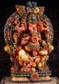 Wooden 3 Headed Tri Muhkthi Ganapathi 3 Headed Ganesha "Remover of Obstacles" 47"