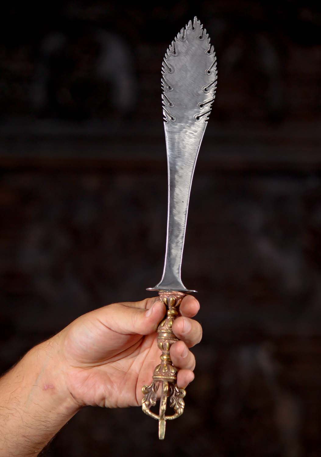 Manjushri's Flaming Sword of Wisdom with Dorje Hilt Used to Cut Through Ignorance 15"