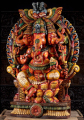 Wooden 3 Headed Tri Muhkthi Ganapathi 3 Headed Ganesha "Remover of Obstacles" 47"