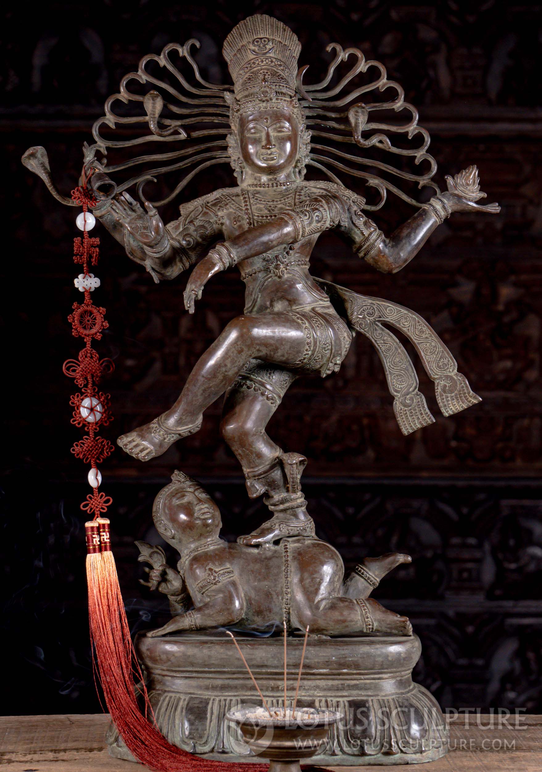 Indonesian Style Brass Hindu God Shiva as the Lord of Dance Nataraja  Dancing without Arch 29