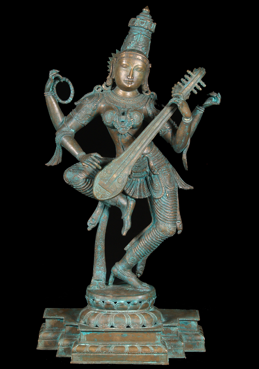 Bronze Dancing Saraswati Statue 36"
