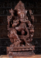 Hand Carved Wooden Hindu God Remover of Obstacles Ganesh Perfect for Home Altar 36"