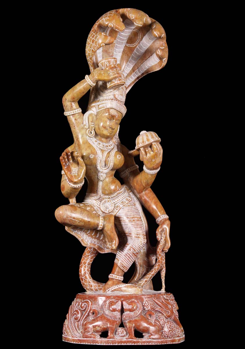 Marble Ardhanari with Serpent 22"