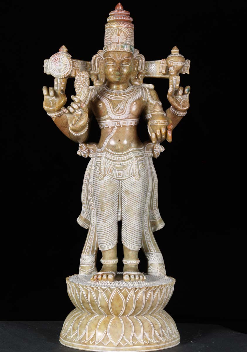 Marble Dhanvantari Ayurvedic Medicine God 21"