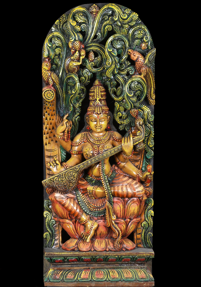Saraswati Statue in Canopy 36"