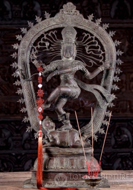 Brass Dancing Shiva Statue With Trident 24