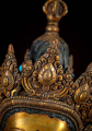 Copper Buddhist Deity Vajrasattva with Turquoise Stones Sculpture Hand Crafted in Nepal 16"