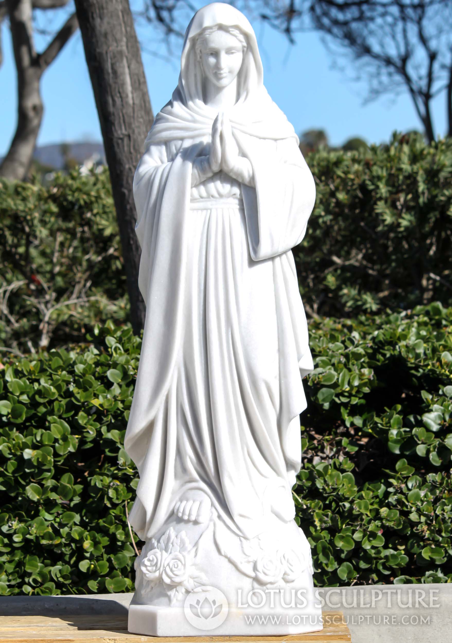 SOLD Beautiful Standing Virgin Mother Mary in Prayer Sculpture