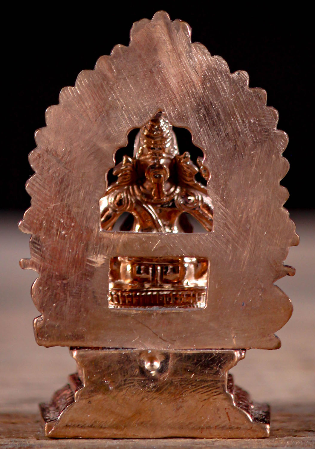 Hindu God Ganesha Murti Beautifully Detailed Small Polished Bronze 3"