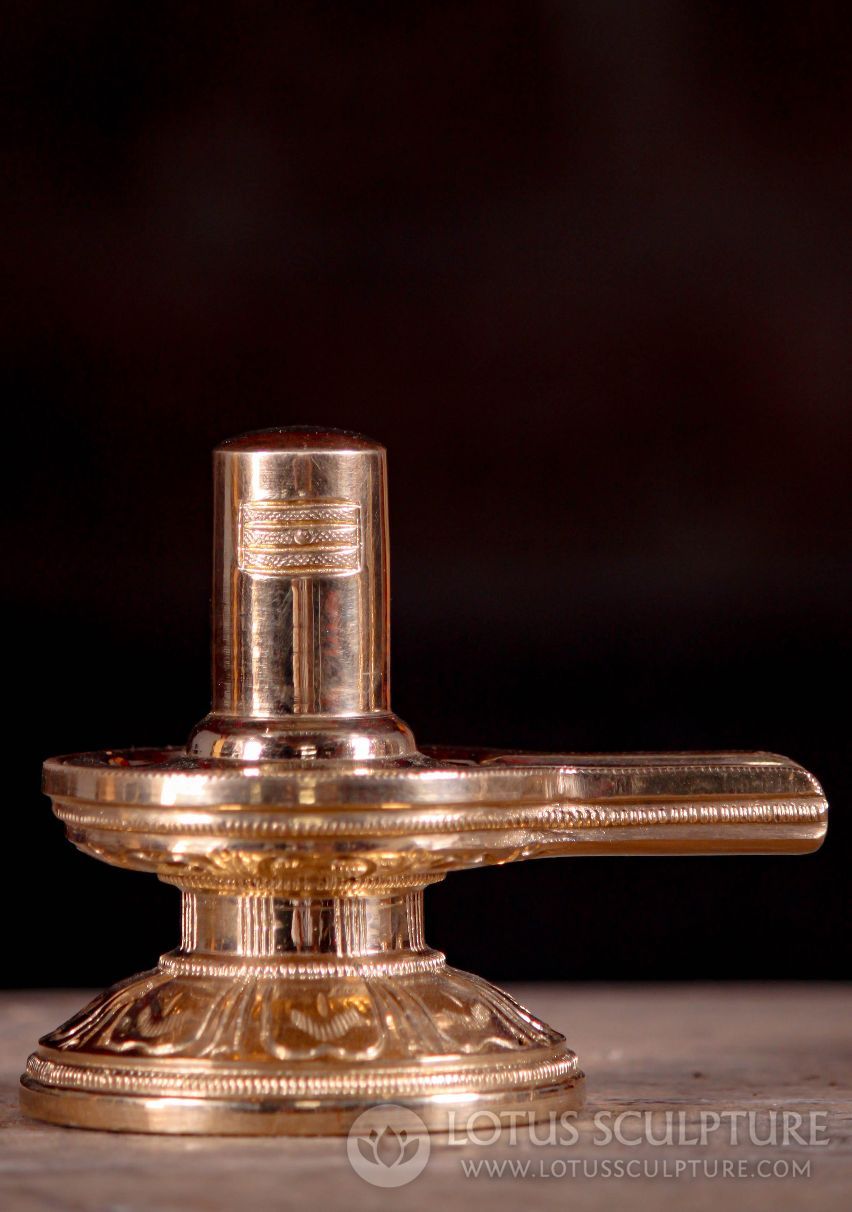Bronze Shiva Lingam Statue Pillar of Fire Perfect for Small Altar South Indian Solid Polished  4"
