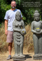 Stone Devi Tara Garden Water Fountain Statue Holding Water Jug Over Left Hip 60"