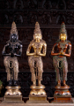 Hindu Goddess Parvati Statue in Namaste Pose with Lotus Base Indian Brass Standing 32"