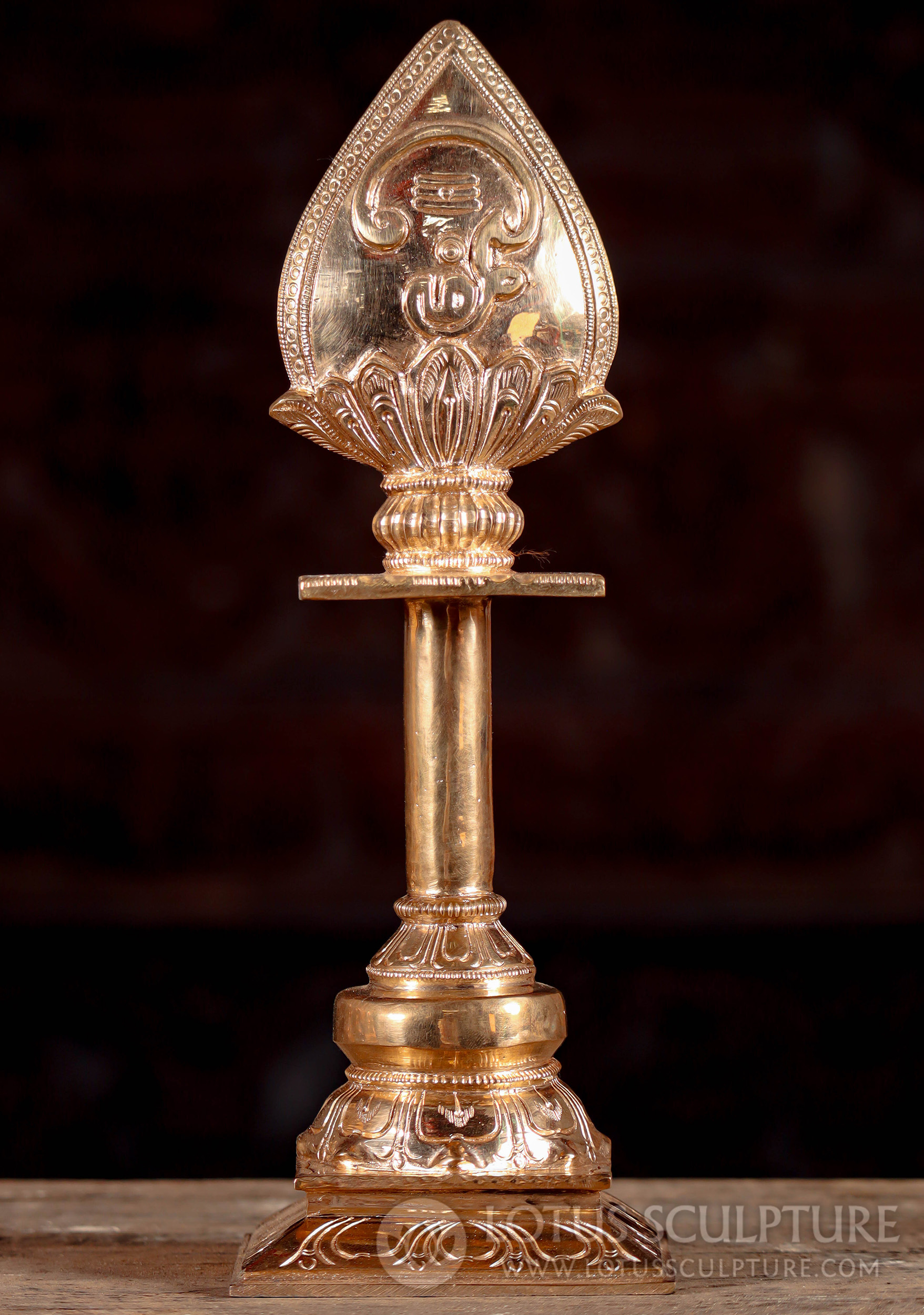 Polished Panchaloha Bronze Statue Murugan's Vel: Divine Spear  - Symbol of Shakti 13"