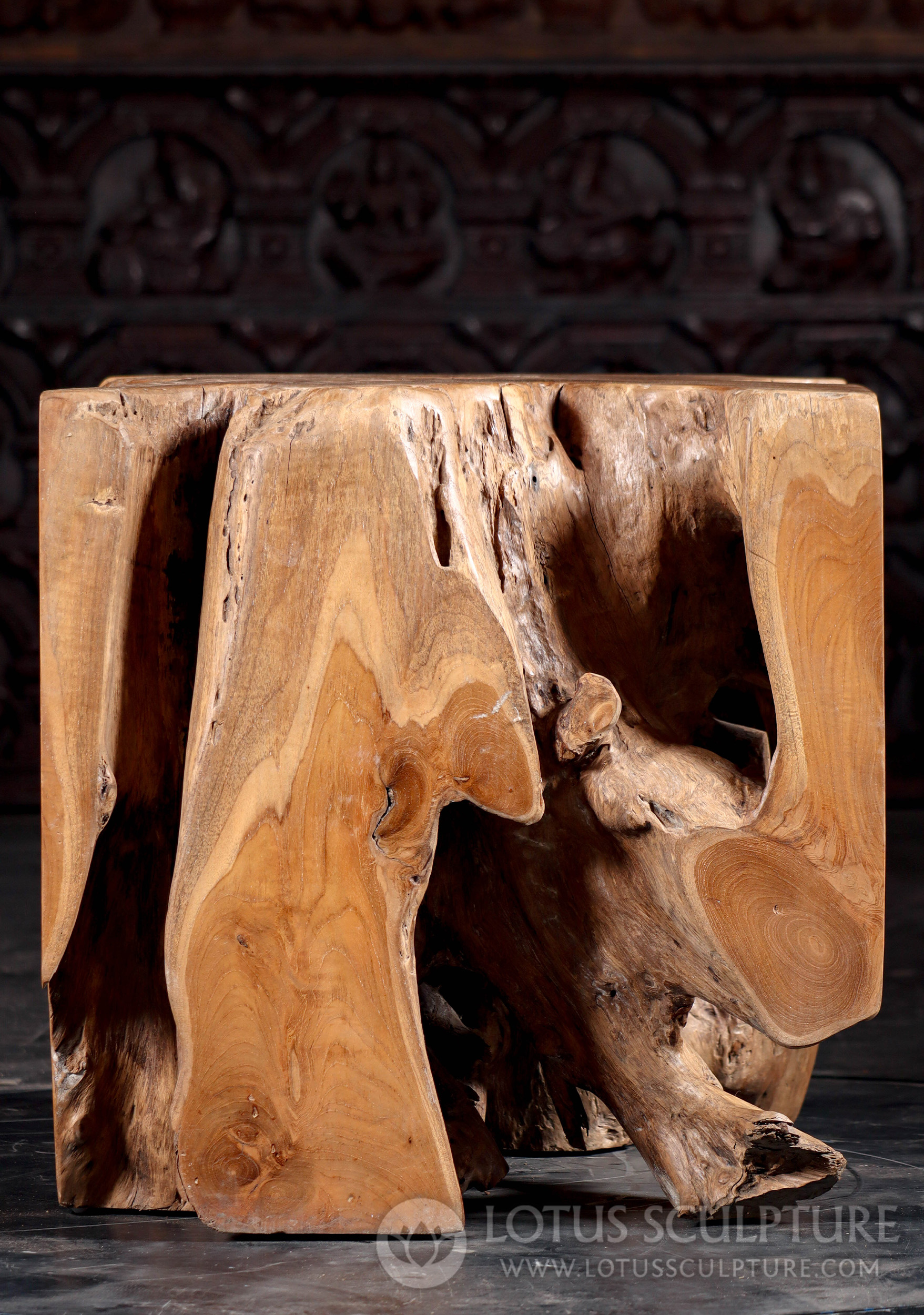 Organic Teak Root Stand: Embodying Earth's Essence for Home & Garden Displays 22"