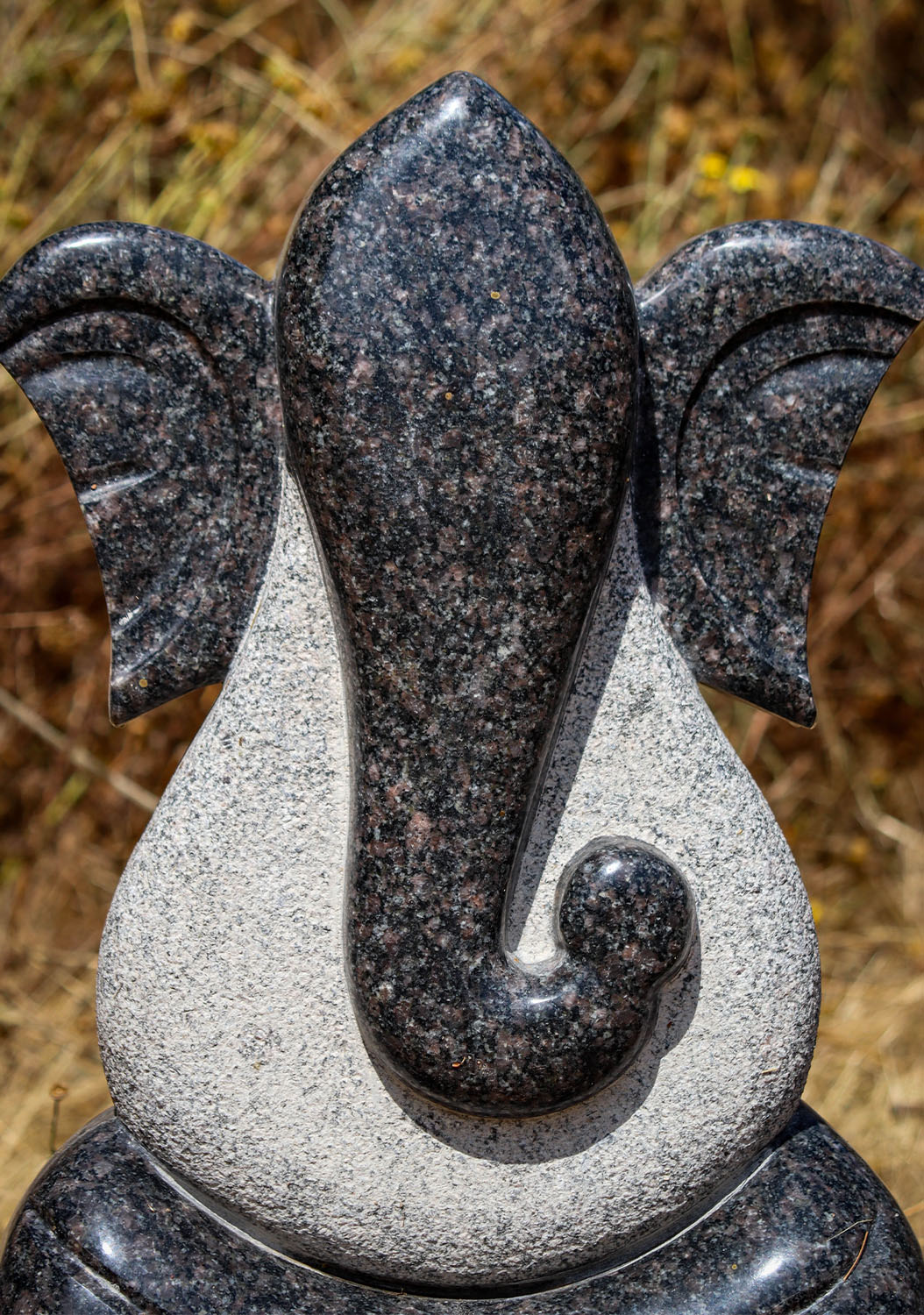 Ganesh Grey Sadarahalli Granite Modern Stone Abstract Garden Sculpture 26"