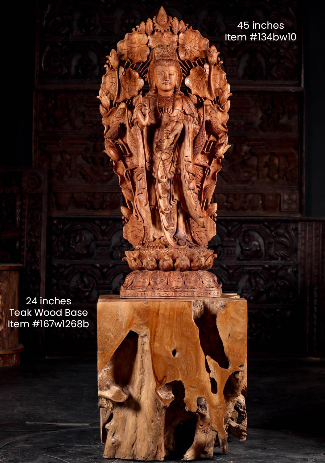 Organic Teak Root Table Base: Rustic Elegance for Indoor & Outdoor Displays 24"