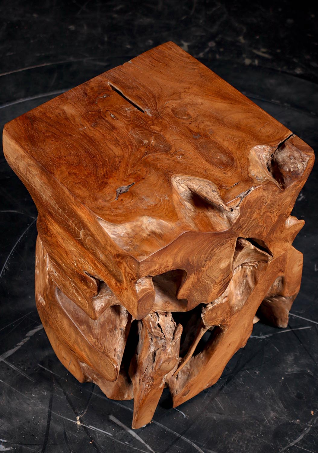 Exquisite Teakwood Root Stand: Earth's Touch for Displaying Timeless Treasures 17.5"