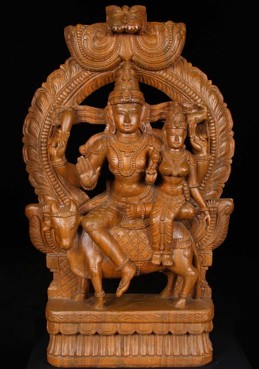 Shiva & Parvati Seated on Nandi 36"