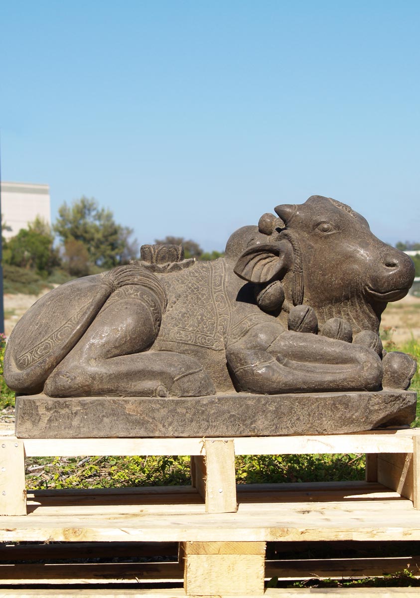 Stone Statue of Shiva's Bull Nandi 32"