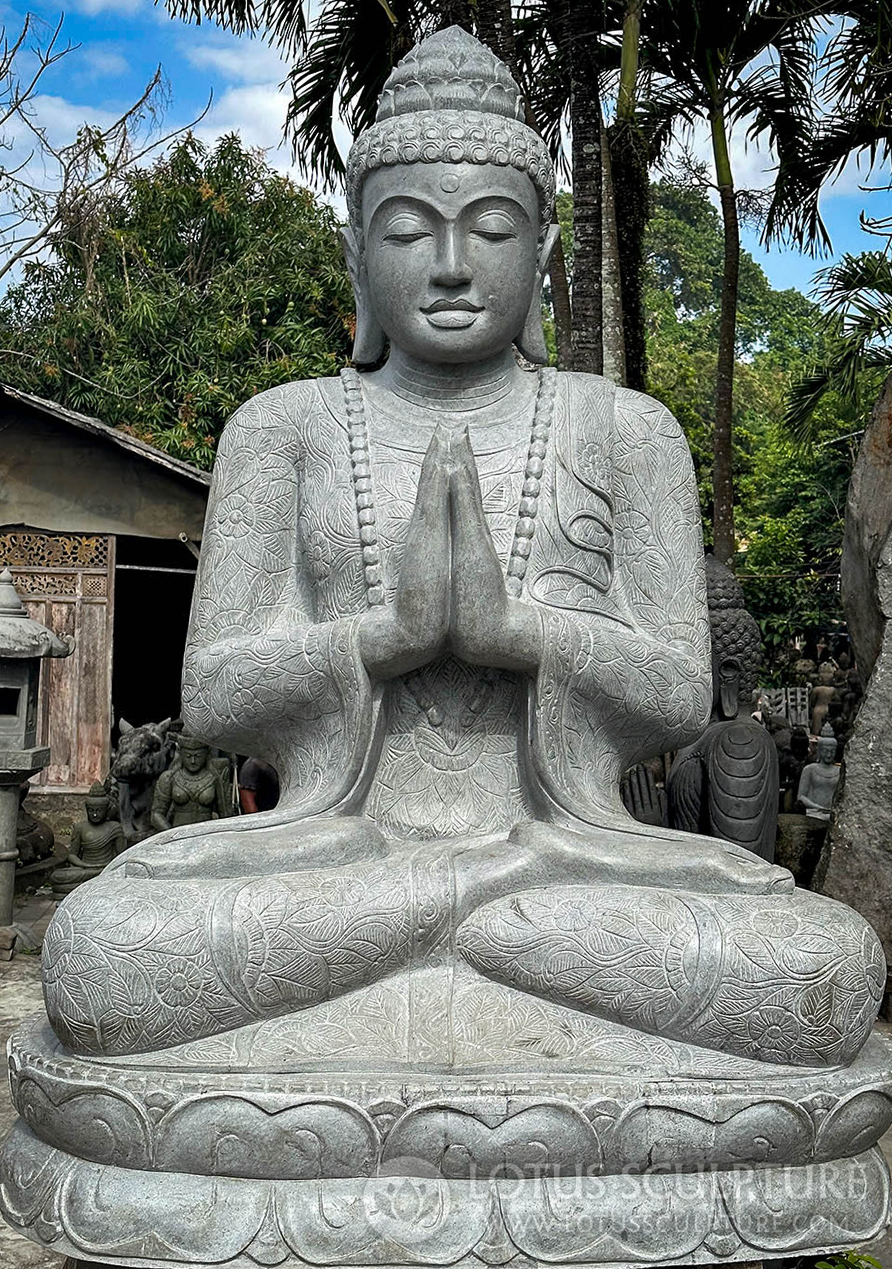 PREORDER Enormous Stone Buddha in Padmasana Pose: Perfect for Indoor or Outdoors 83"