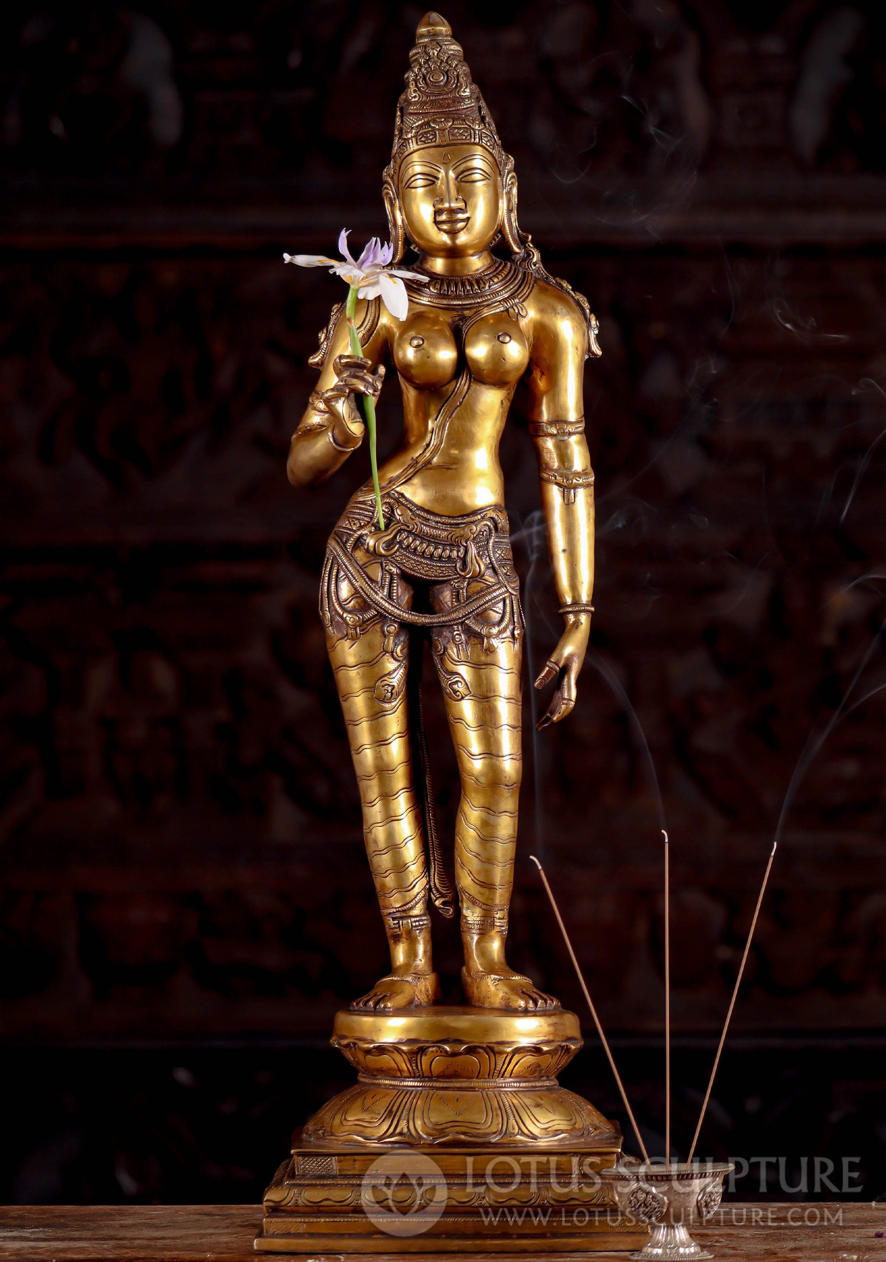 Parvati Statue: Hindu Brass Goddess Symbol of Nurturing Strength and  Devotion 27 (#160bs21z): Hindu Gods & Buddha Statues