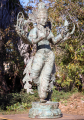 PREORDER Durga Statue with Eight Arms & Antique Green Patina, Life-Size Indonesian Brass 78"