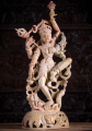 Ardhanari Colorful Hand Carved Marble Statue in Dance on Tiger and Buffalo Base 29"