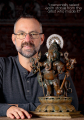 Kandrishti Ganesha Panchaloha Bronze Statue with Eight Arms, Lion and Cobra Halo 18"