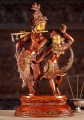 Gopal Krishna Statue Playing the Flute with His Beloved Radha Dancing to His Melodies Brass 17"