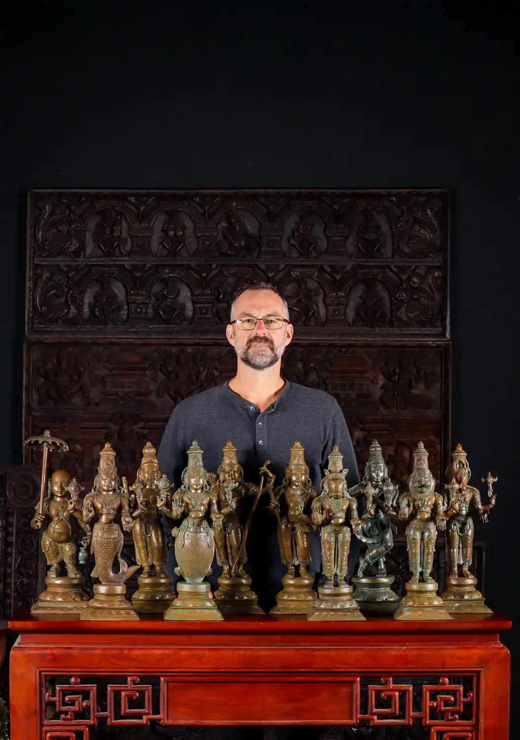 Ten Dasavatar Statues Avatars of Lord Vishnu Panchaloha Bronze Hindu Sculptures 19"