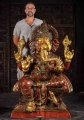 Large Ganesha Statue with Rat Mooshika Holding Broken Tusk, Goad, Noose & Laddu 61"