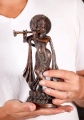 Krishna Brass Statue, The Divine Cowherder Playing the Flute, the 8th Avatar of Vishnu 10"
