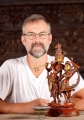 Gopal Krishna Statue Playing the Flute with His Beloved Radha Dancing to His Melodies Brass 17"