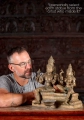 Shiva and Parvati Panchaloha Bronze Statue Seated in Abhaya and Varada Mudras 15.5"