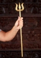 Shiva's Large Brass Trident (Trishul) with Hollow Handle and Golden Finish 24"